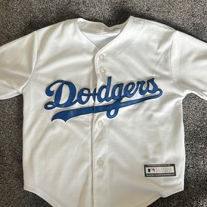 Kids White Dodger Jersey
